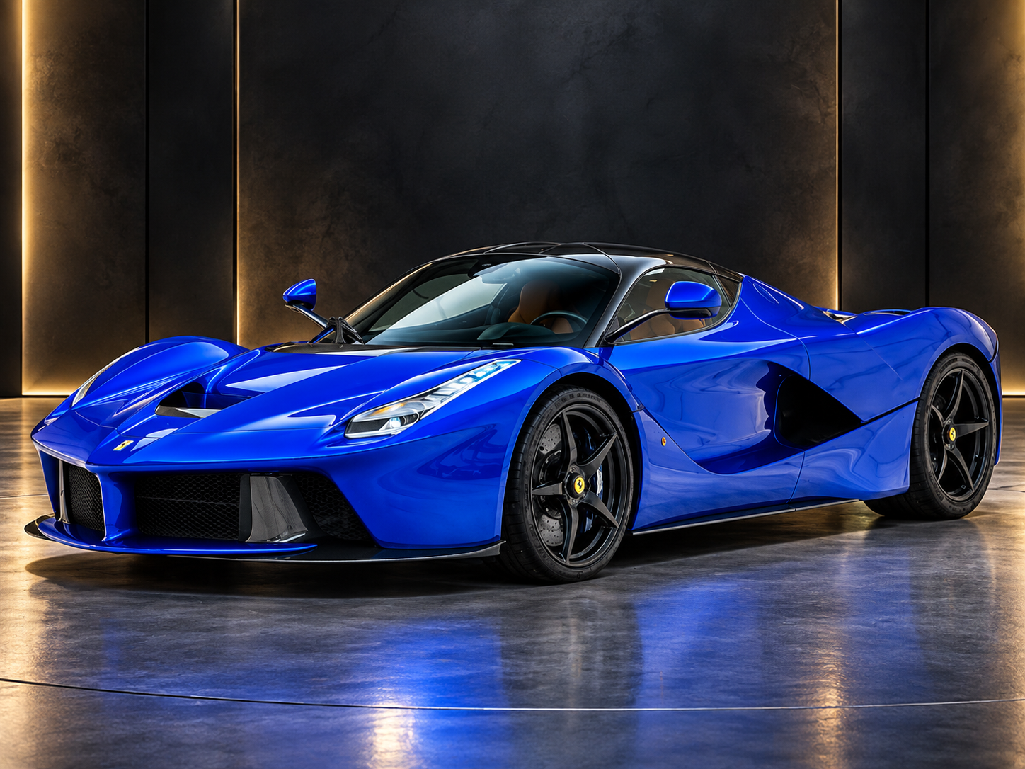 Ferrari LaFerrari in Blu Elettrico — front view, historic automotive colour reference for Blue Nova designation 66118