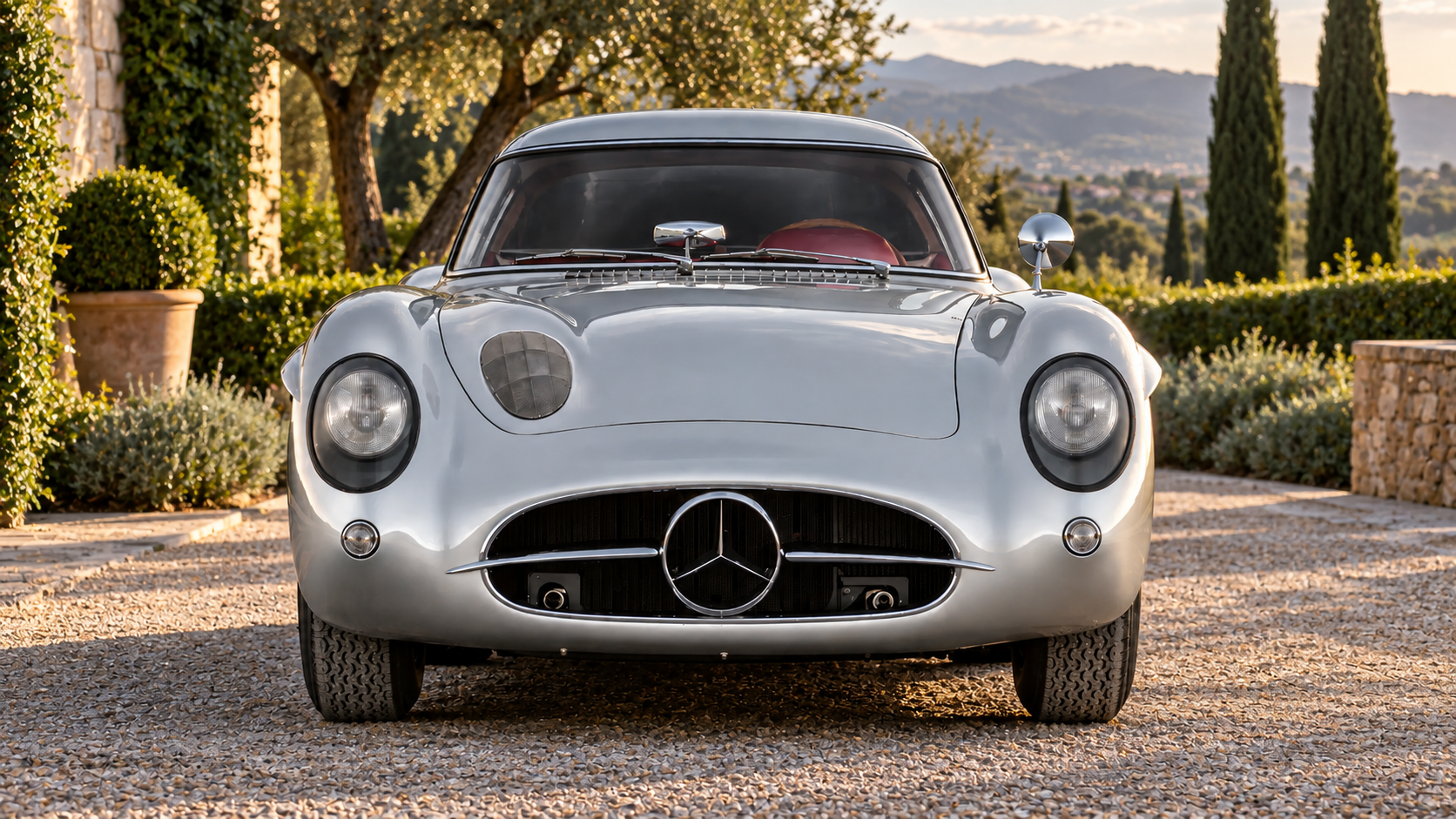 Mercedes-Benz 300 SL in Silver-Grau Metallic — front elevation colour reference