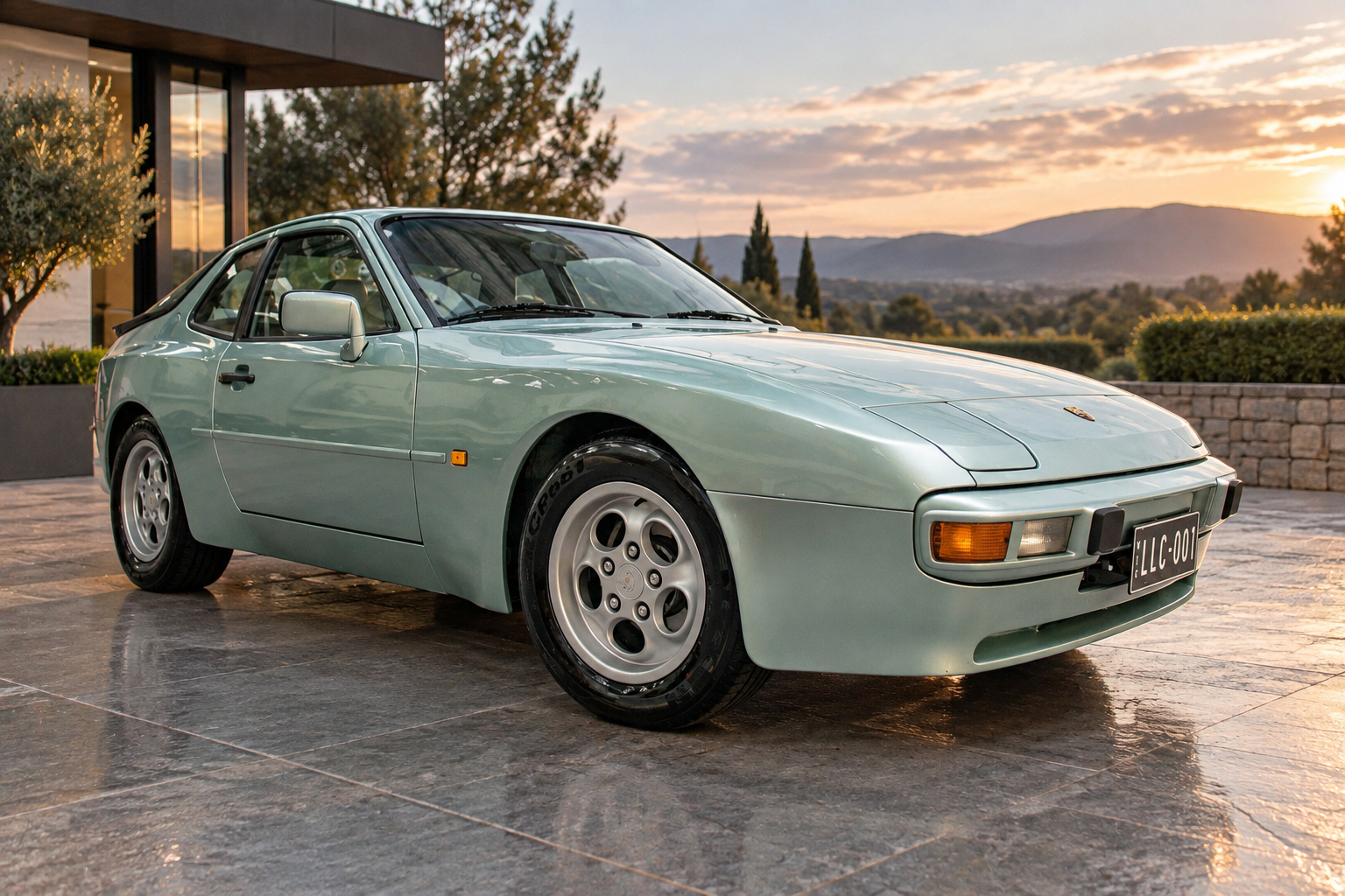 Porsche 944 in Kristallgrün Metallic LM6Y — colour reference detail