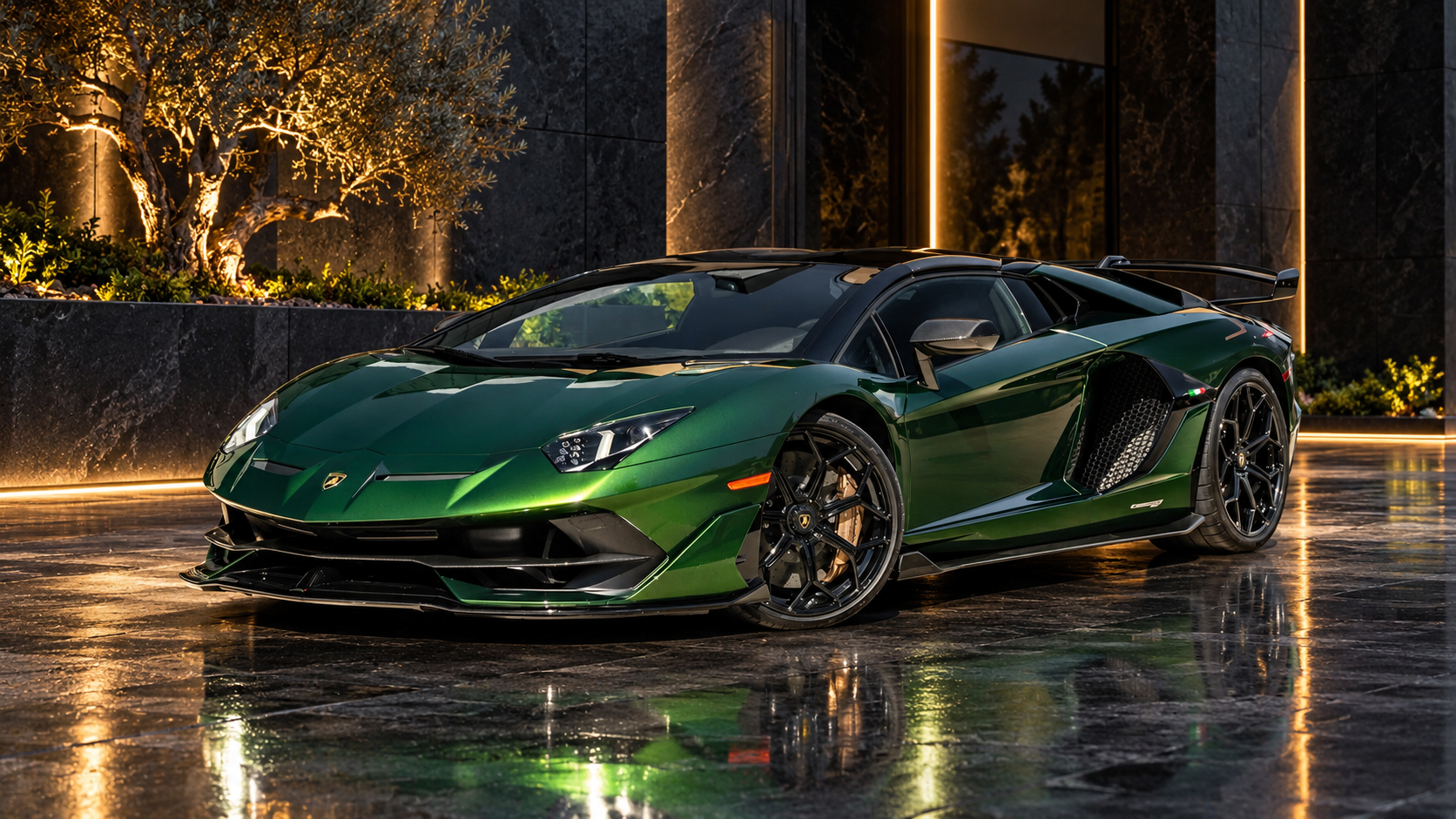 Lamborghini Aventador LP770-4 SVJ Roadster in Verde Ermes — side profile, historic automotive colour reference for The Verdant God designation WW-2026012101